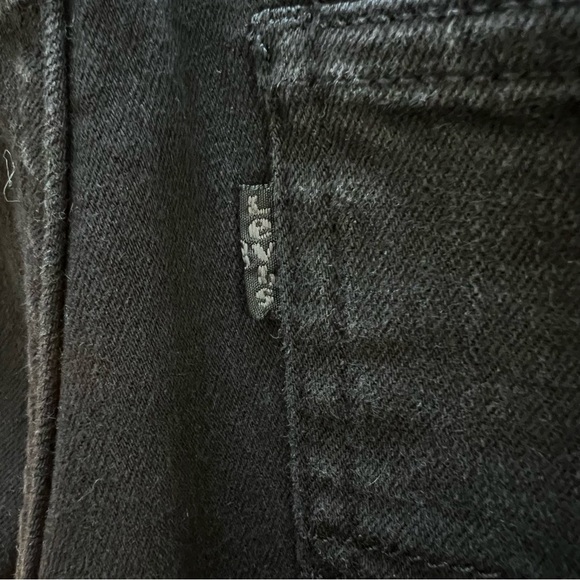 Levis denim jean overalls zipper side zip black 27 skinny cropped ankle - Picture 11 of 12